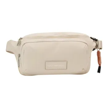 CALVIN KLEIN Fabric One Shoulder Crossbody Fanny Pack Medium Size Men Ecru