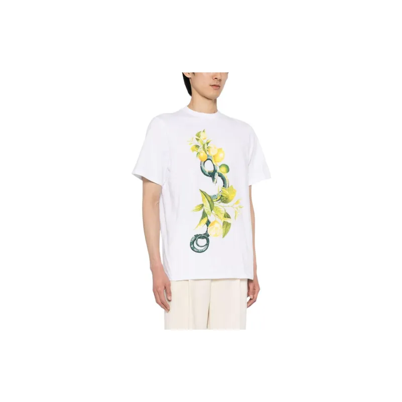 Roberto Cavalli Lemon And Snake print T shirt-3