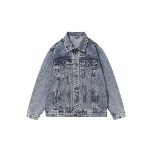 SANTASTIC Denim Jackets Unisex Snowflake Blue