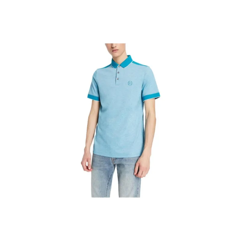 ARMANI EXCHANGE Polo Shirts Men Sky Blue-2