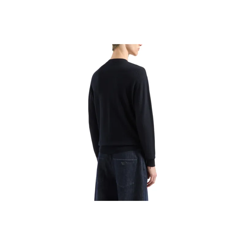 EMPORIO ARMANI Mock neck Jumper In Virgin Wool With A Micro textured Weave-2