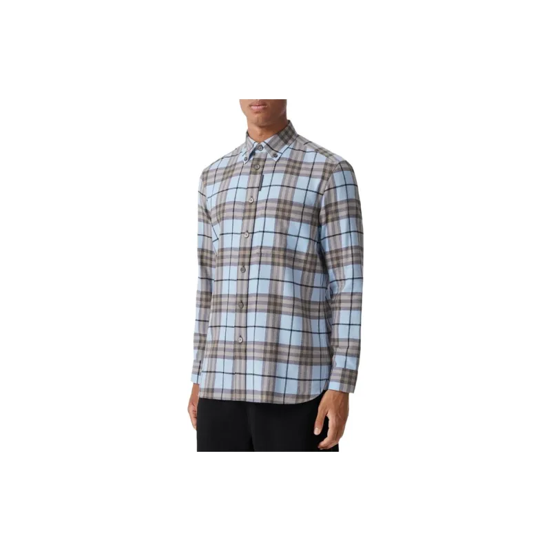 Burberry Shirts Men Blue-3