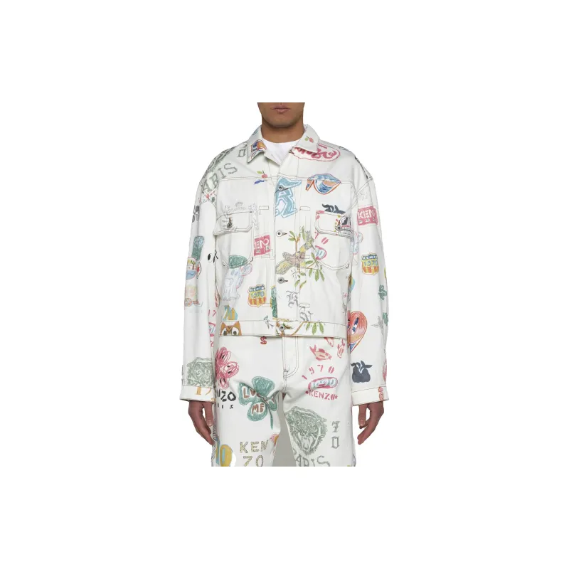KENZO Drawn Varsity Denim Jacket-2