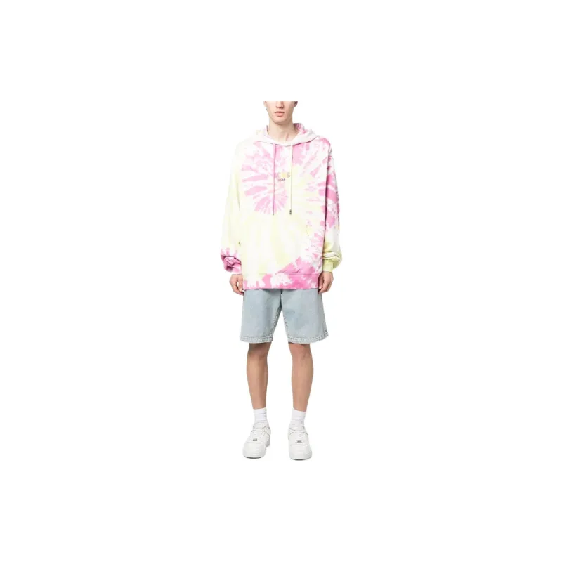 GCDS Logo Printed Tie Dyed Drawstring Hoodie-1