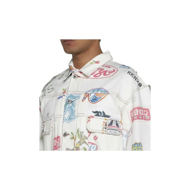 KENZO Drawn Varsity Denim Jacket-4