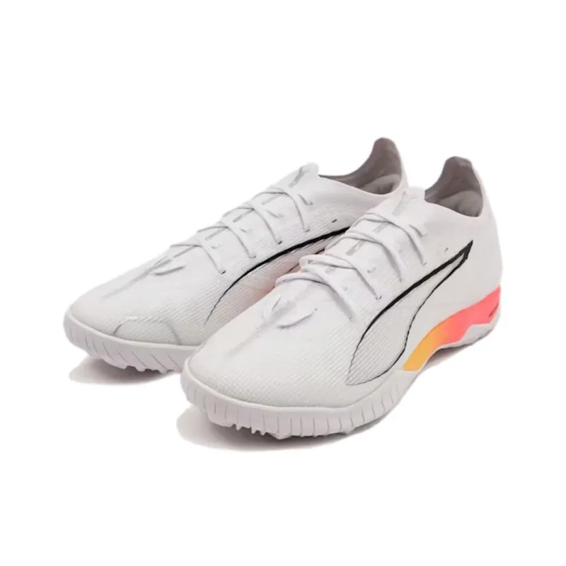 PUMA Ultra 5 Slip-Resistant Soccer Shoes Men's Silver White-2