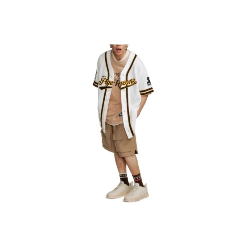 Staple X STARTER Baseball Jerseys Unisex Birch White-3