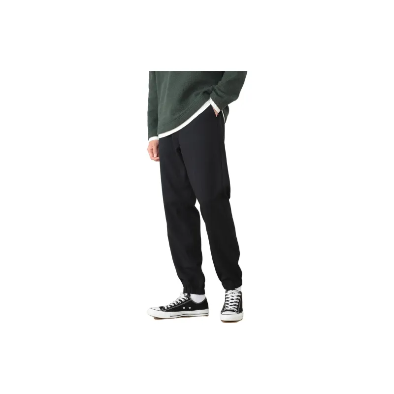 Beams Knitted Sweatpants Men Navy Blue-2