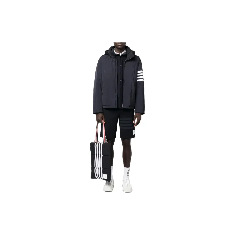 THOM BROWNE 4 Bar Striped Padded Zipped Jacket-3