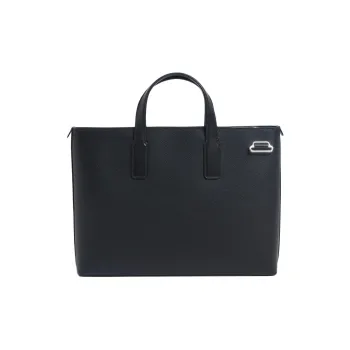 Dunhill Grain Cow Leather Briefcase Regular Unisex Black