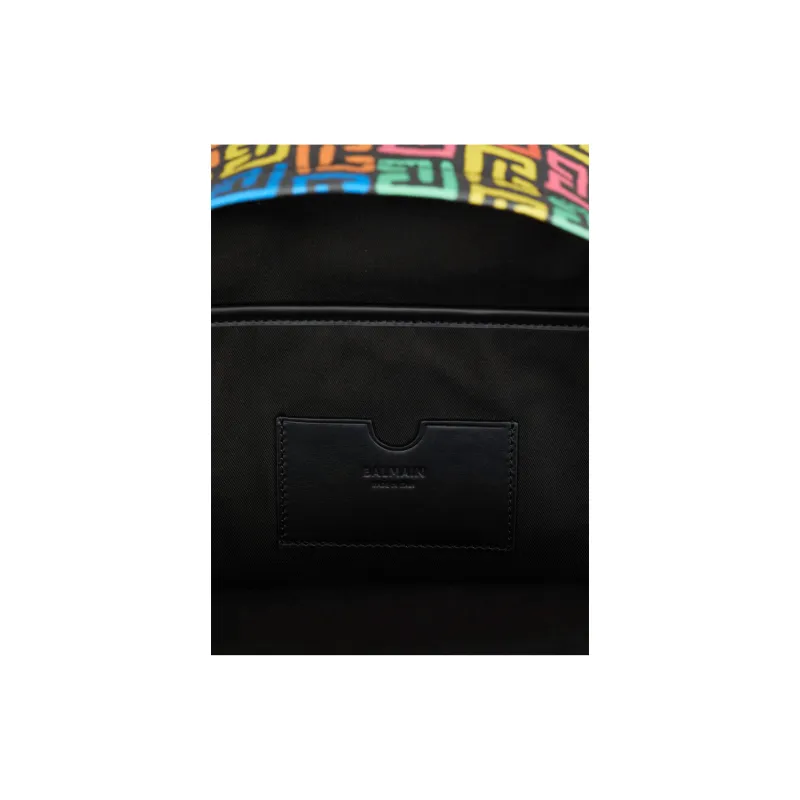 BALMAIN Cotton And Canvas Backpack Unisex Multicolor & Black-4