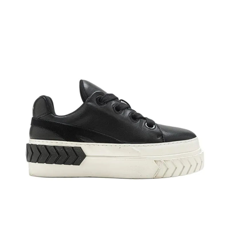 Both Tyres Platform Low Top Skateboard Shoes Unisex Black-1