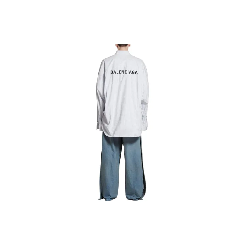 Balenciaga Shirt Loose Fit Style Men's Gray-2