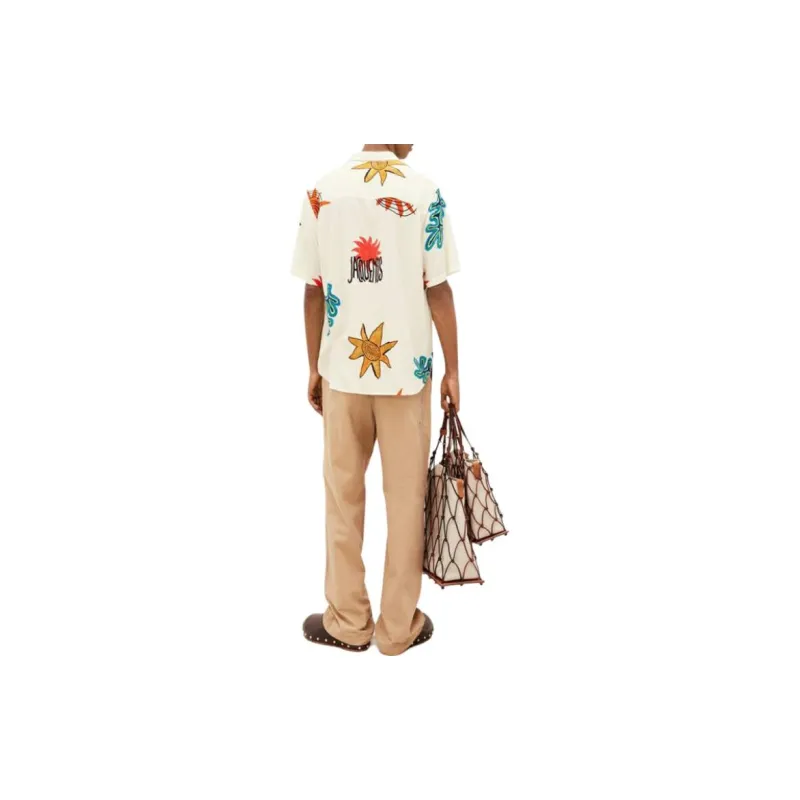 Jacquemus La Chemise Melo Paisley Bandana Short Sleeve Shirt-2