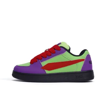 GLO BULL Skateboard Shoes Unisex Low Top Green Purple Red