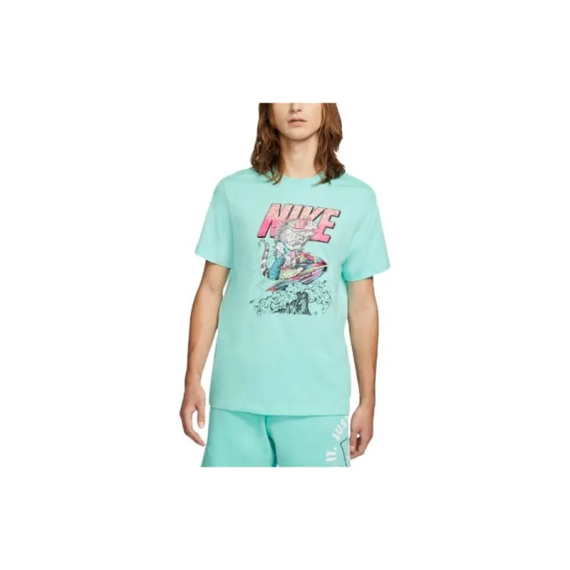 Nike T Shirts Men Turquoise-4