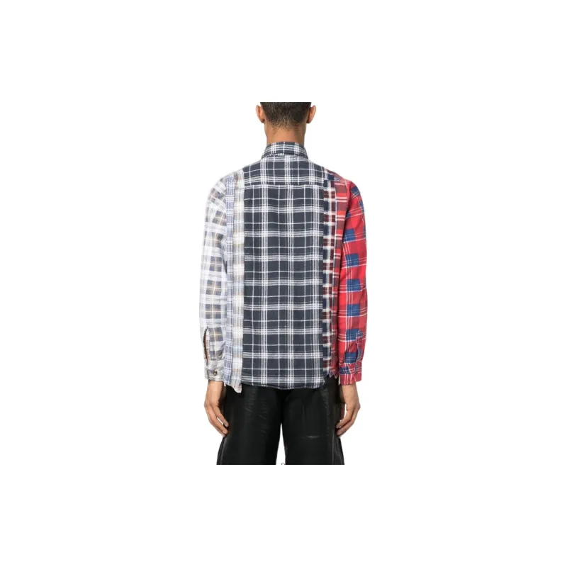 Needles Flannel Shirt 7 Cuts Wide Reflection Shirt-2