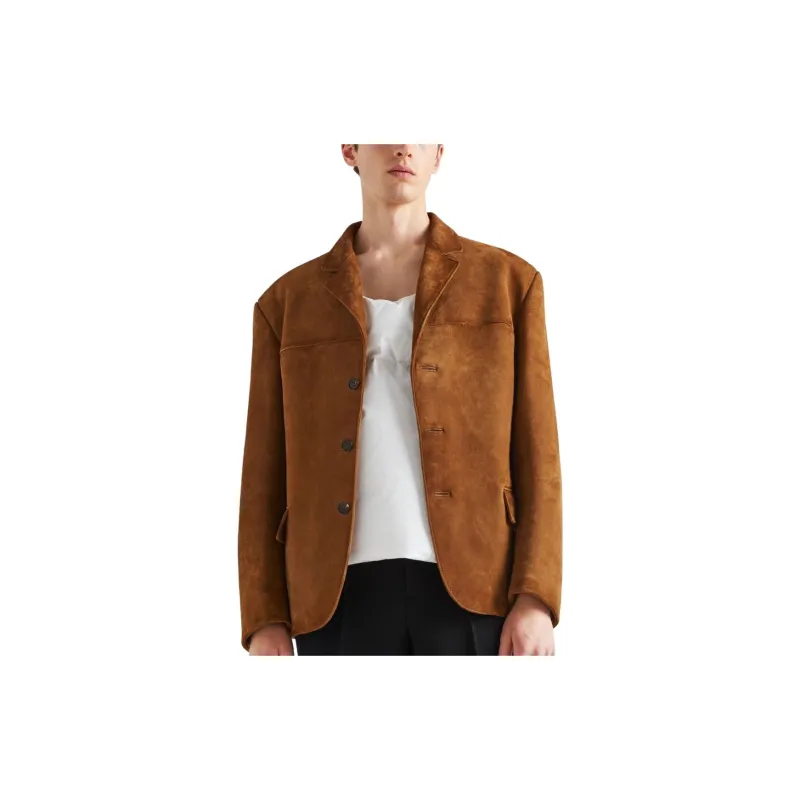 PRADA Single-breasted Suede Blazer-4