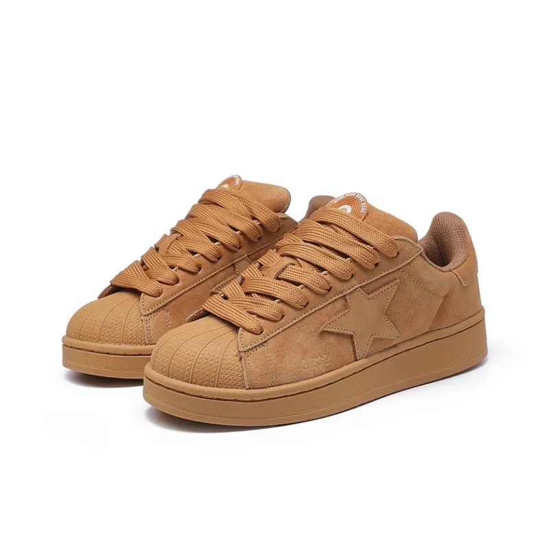 GZOZ Anti Slip Wear Resistant Low Top Skateboard Shoes Unisex Wheat-2
