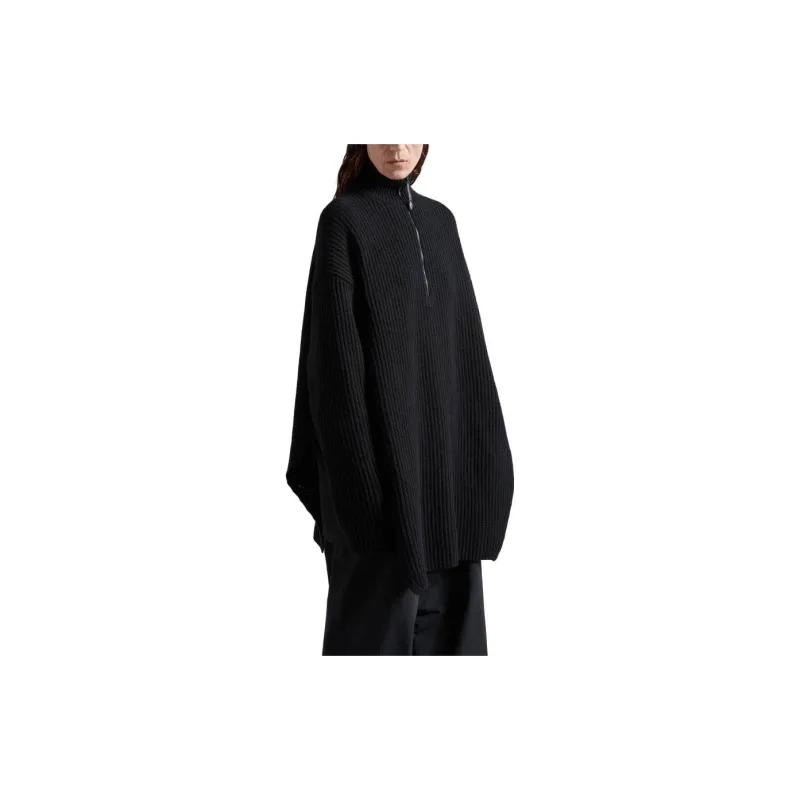 Balenciaga Half Zip High Neck Poncho-2