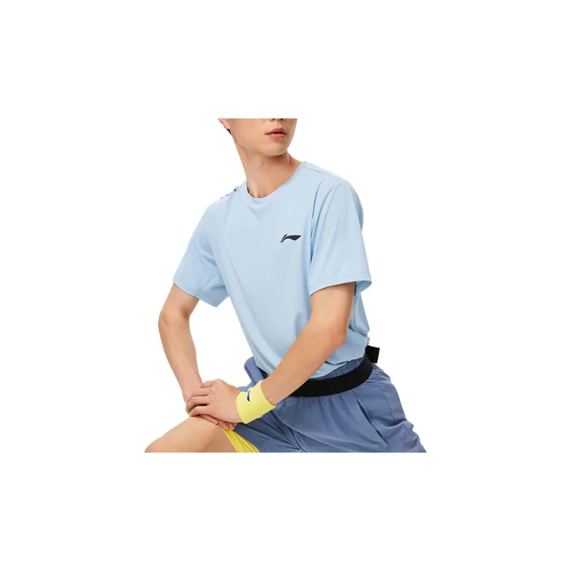 LiNing T Shirt Men's Soft Matte Blue-2