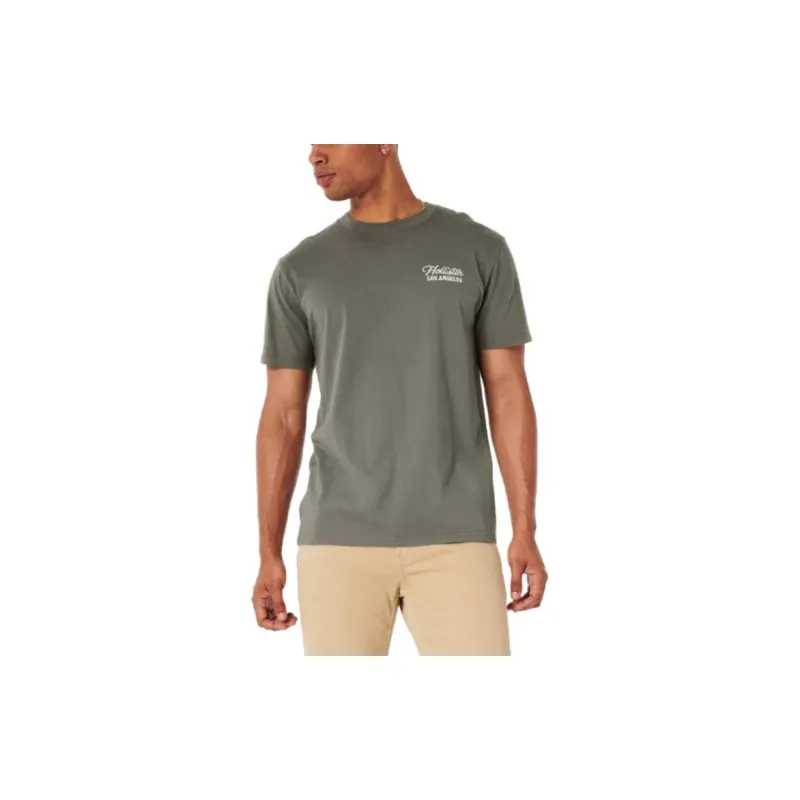 Hollister T-Shirts Unisex Olive Green-1