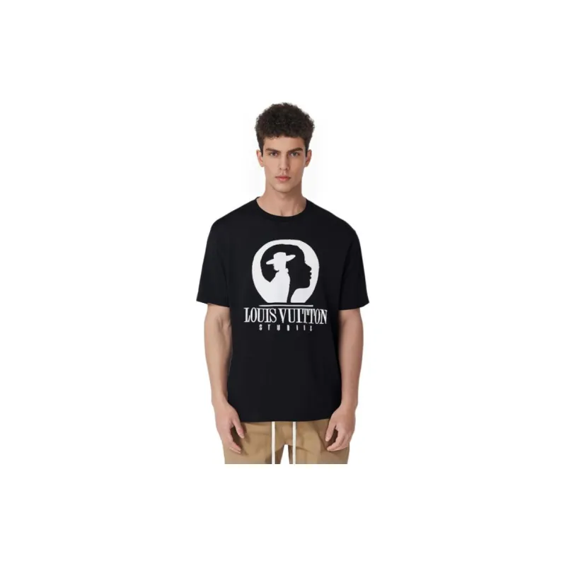 Lv Short Sleeved Cotton Intarsia Crewneck-3