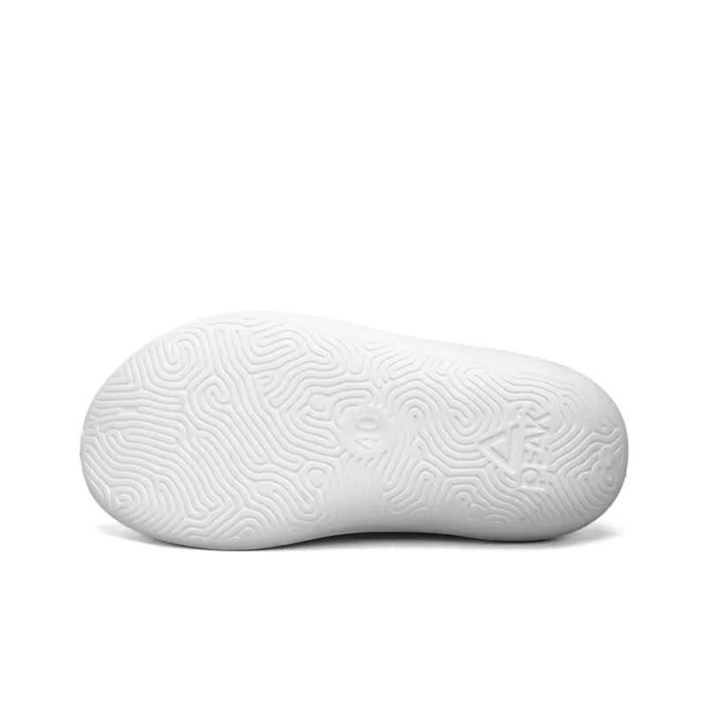 PEAK Very Small Fat Drag Quiet Slip-Resistant Slide Slippers Unisex White Black-5