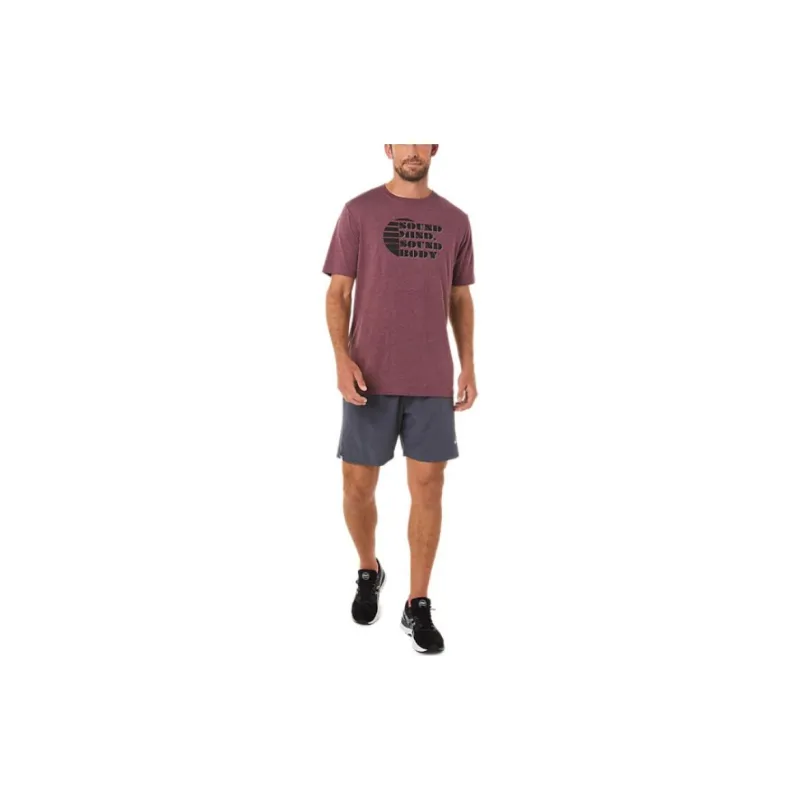 Asics Short Sleeve Rise Slogan Tee T-Shirt Men's Red-3