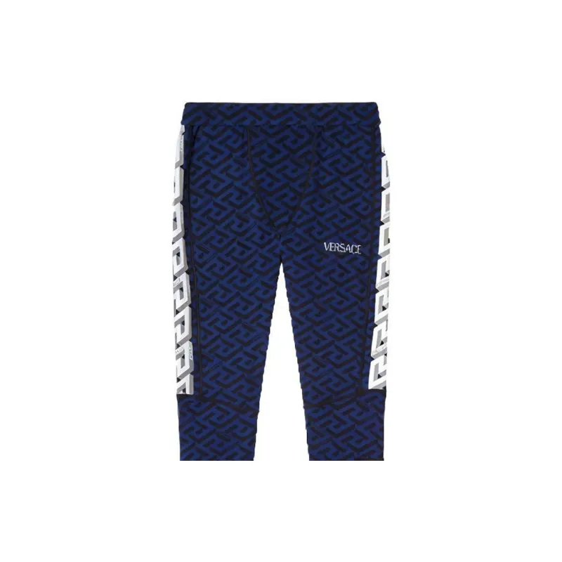 VERSACE VERSACE SS22 Knitted Sports Pants Men's Blue-4