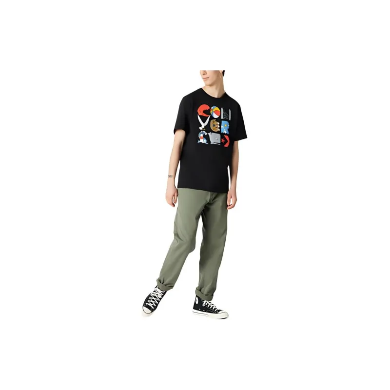 Converse WRECKING Crew ART T Shirt Men's Black-4