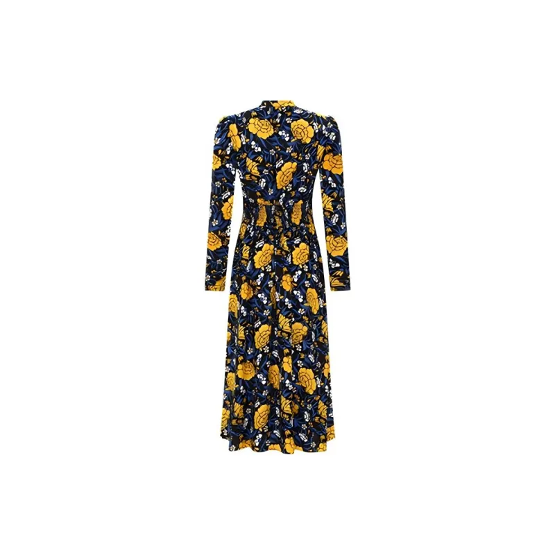 DVF Diane Von Furstenberg Floral Print V neck Midi Dress-1