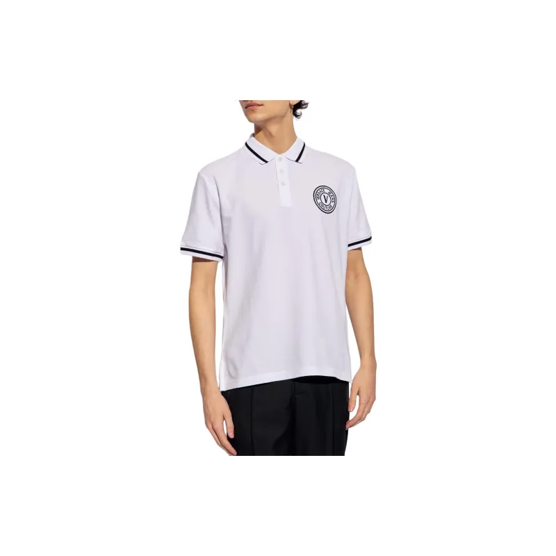 VERSACE JEANS COUTURE Logo Embroidered Short Sleeved Polo Shirt-2