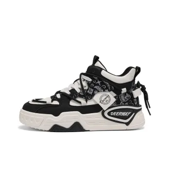 DEERWAY Height Increasing Slip Resistant Mid Top Casual Shoes Skateboard Shoes Men's
