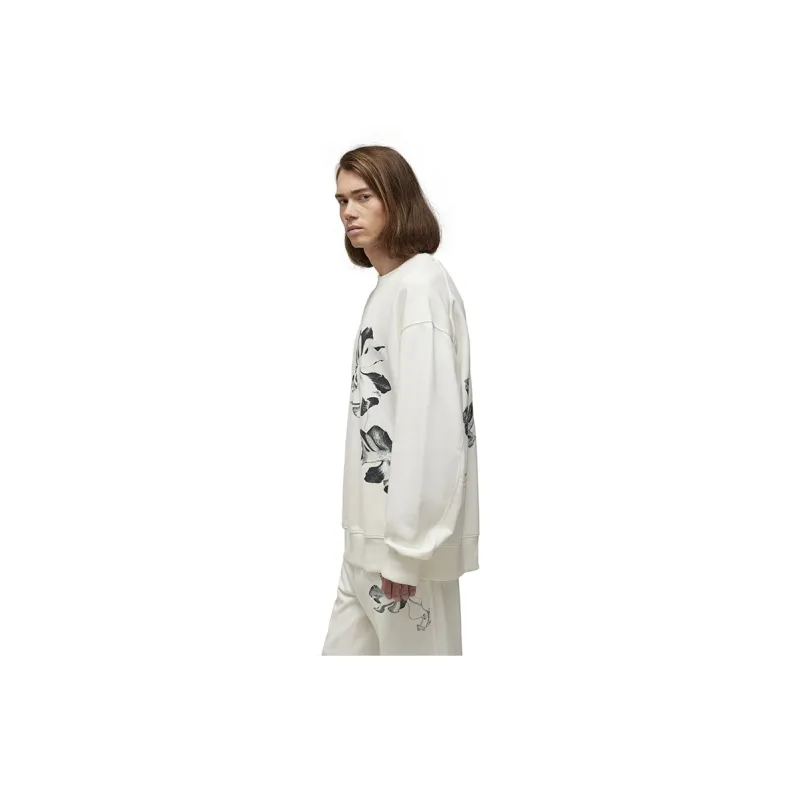 Y 3 Floral Printed Crewneck Sweatshirt-1