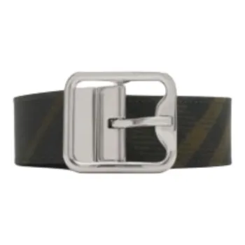 Burberry Calfskin Leather Belts Men's Black Width 3.5CM