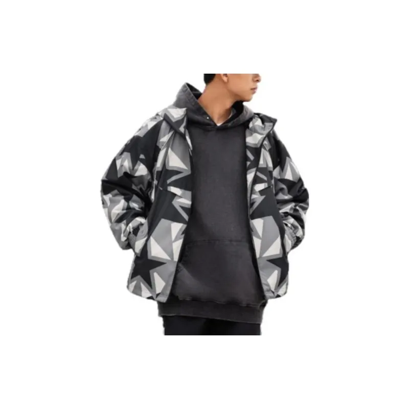 LiNing Trench Coat Men's Black Gray All Over Print-1