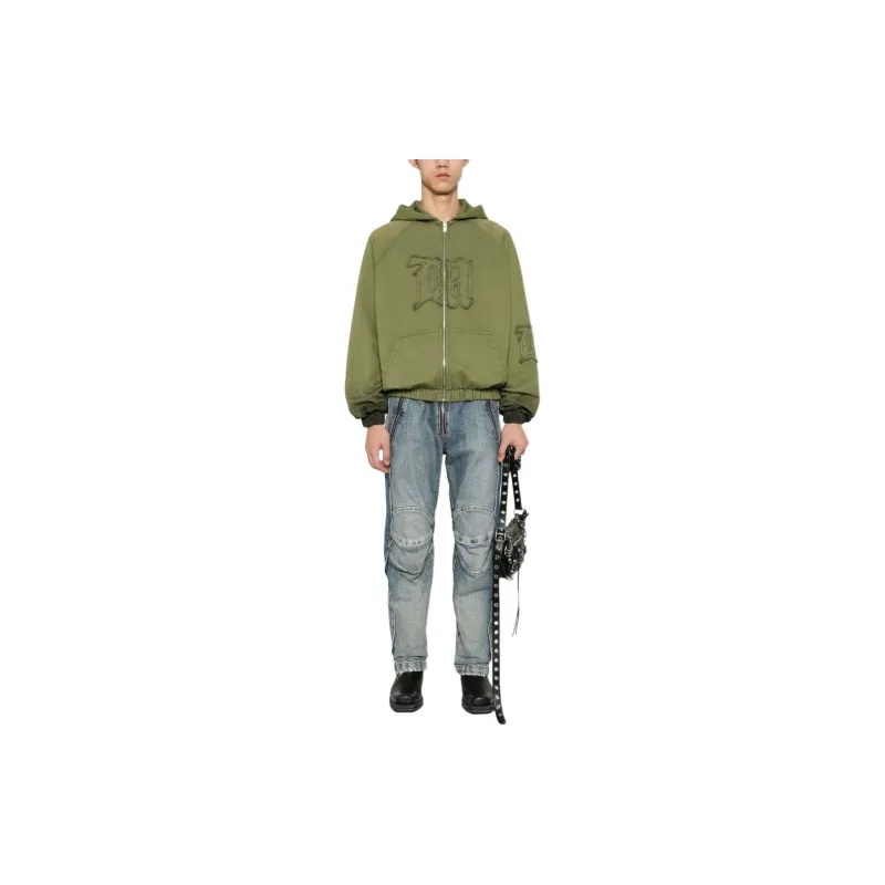 Misbhv Logo-patch Zip-up Cotton Hoodie-1