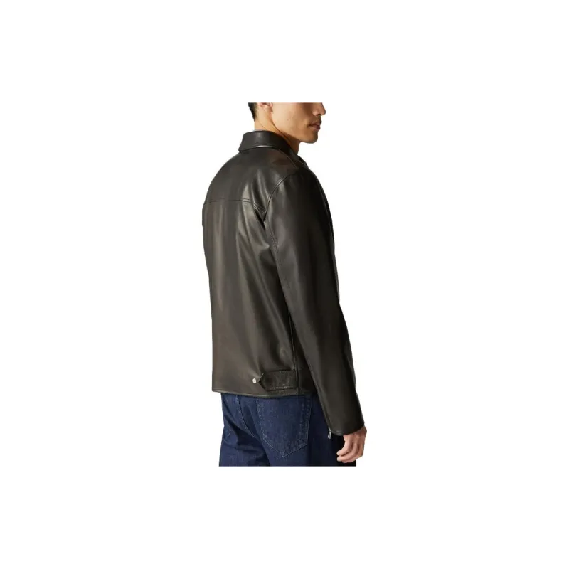 Loro Piana FW23 Leather Jacket Men's Black-4