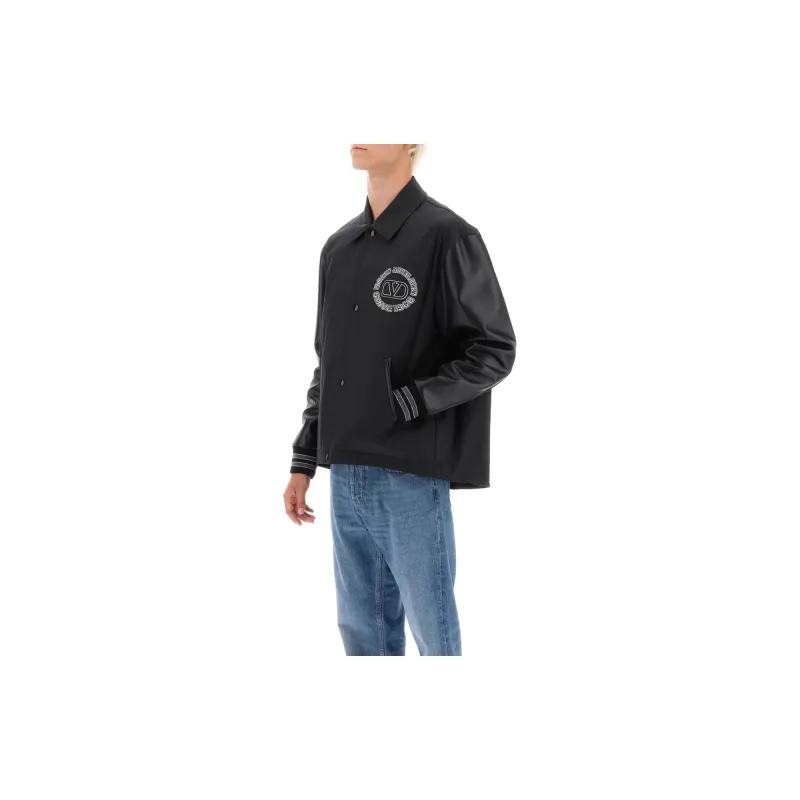 Valentino Buttoned Long Sleeved Varsity Jacket-3