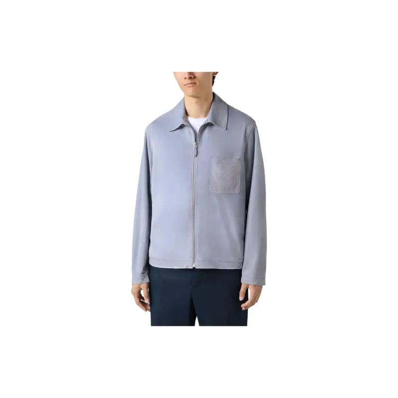 BERLUTI SS24 Leather Jacket Men's Light Blue-3