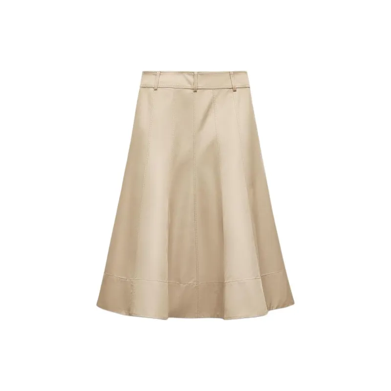 ZARA ZW Series Casual Long Skirts Women's Yellow-1