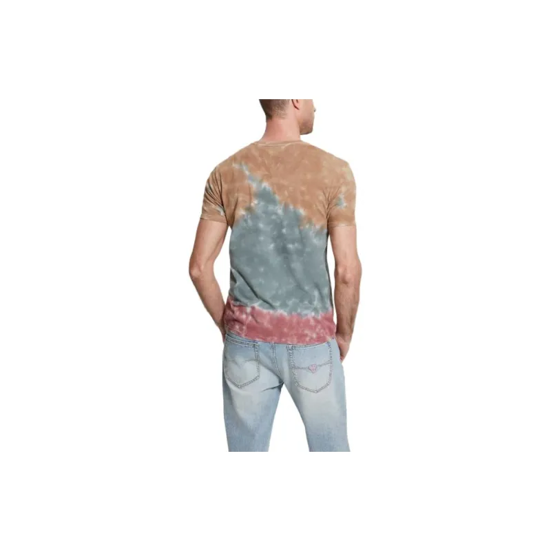 GUESS Eco Tie-Dye Logo Tee T-Shirt Men's Brown-2