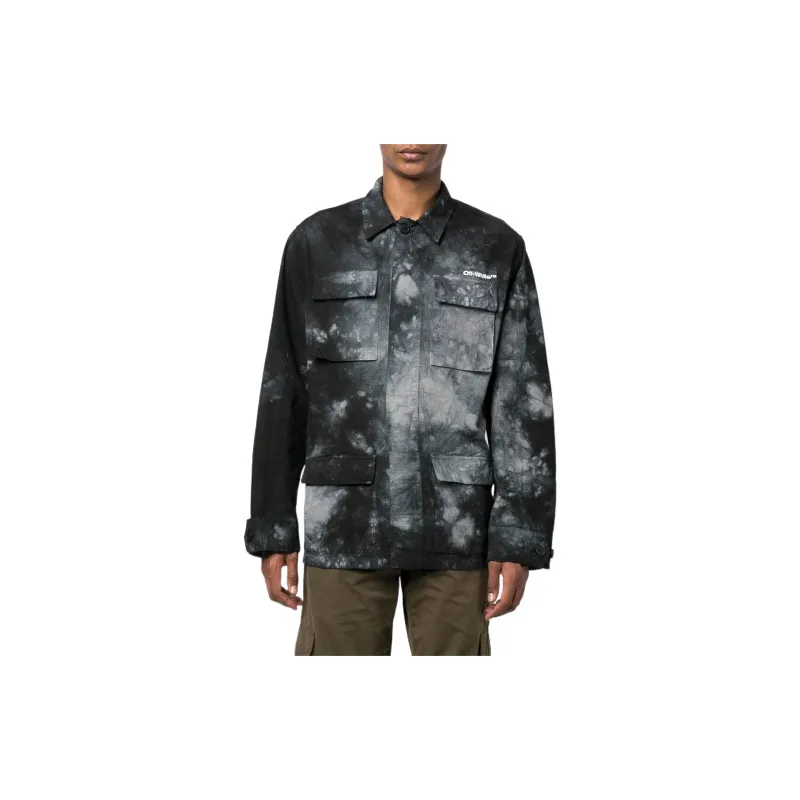 OFF WHITE Logo Printed Long Sleeved Shirt Jacket-1