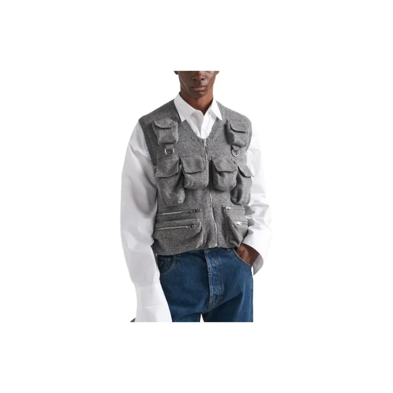 PRADA Vests Men Gray-1