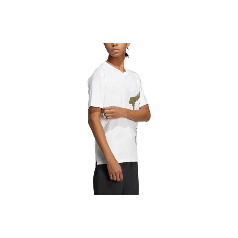 Adidas Raglan Sleeve T-Shirt Men's White-3