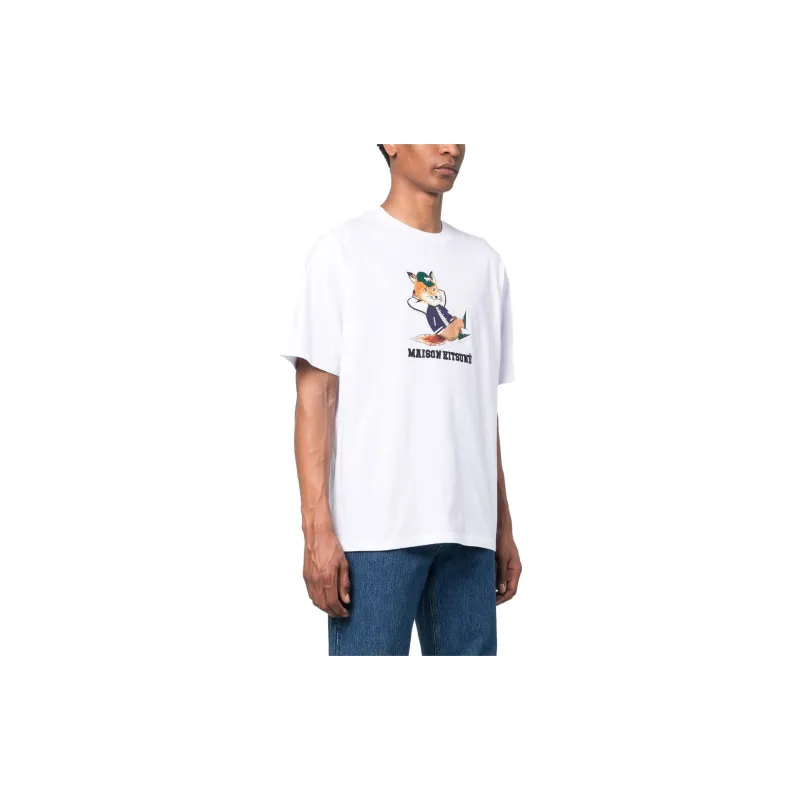 Maison Kitsune Dressed Fox Printed Crewneck T Shirt-3