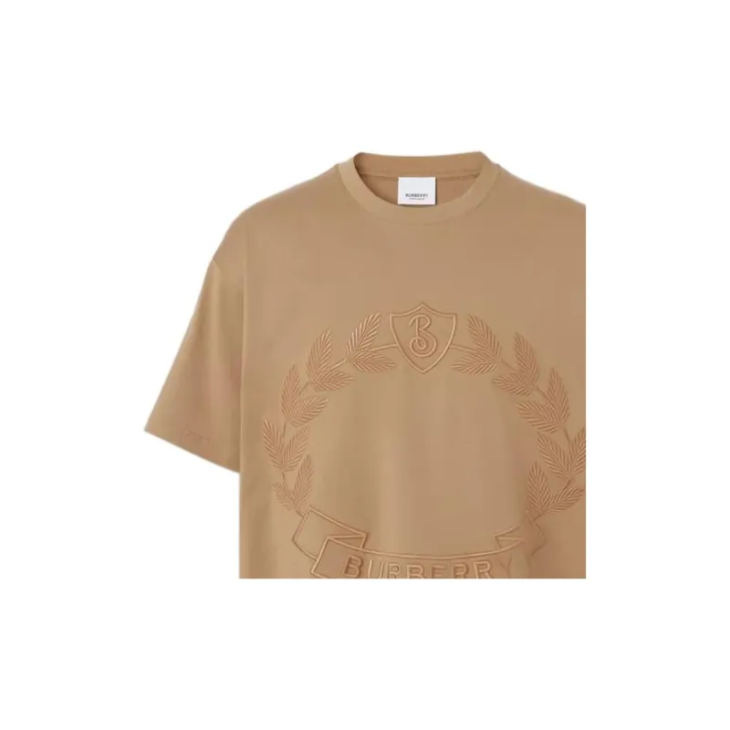 Burberry Embroidered Logo Cotton T shirt-5