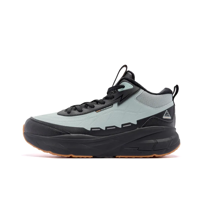 QIAODAN Outdoor Shoes Men High Top Black/Mountain Shadow Green-0