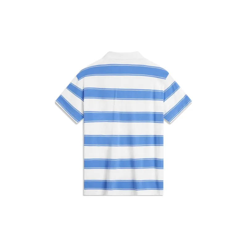 LiNing Sports Lifestyle Collection Sports Trendy Collection Polo Shirt Men's Ivory With Rainbow Blue Stripe Pattern-1